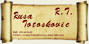 Rusa Totošković vizit kartica